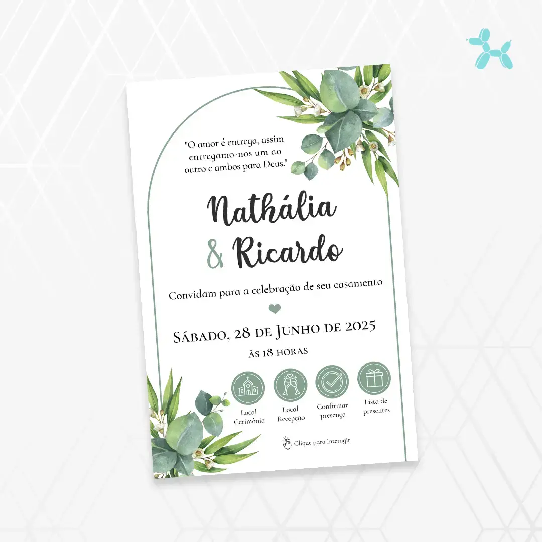 Convite Interativo Casamento Verde