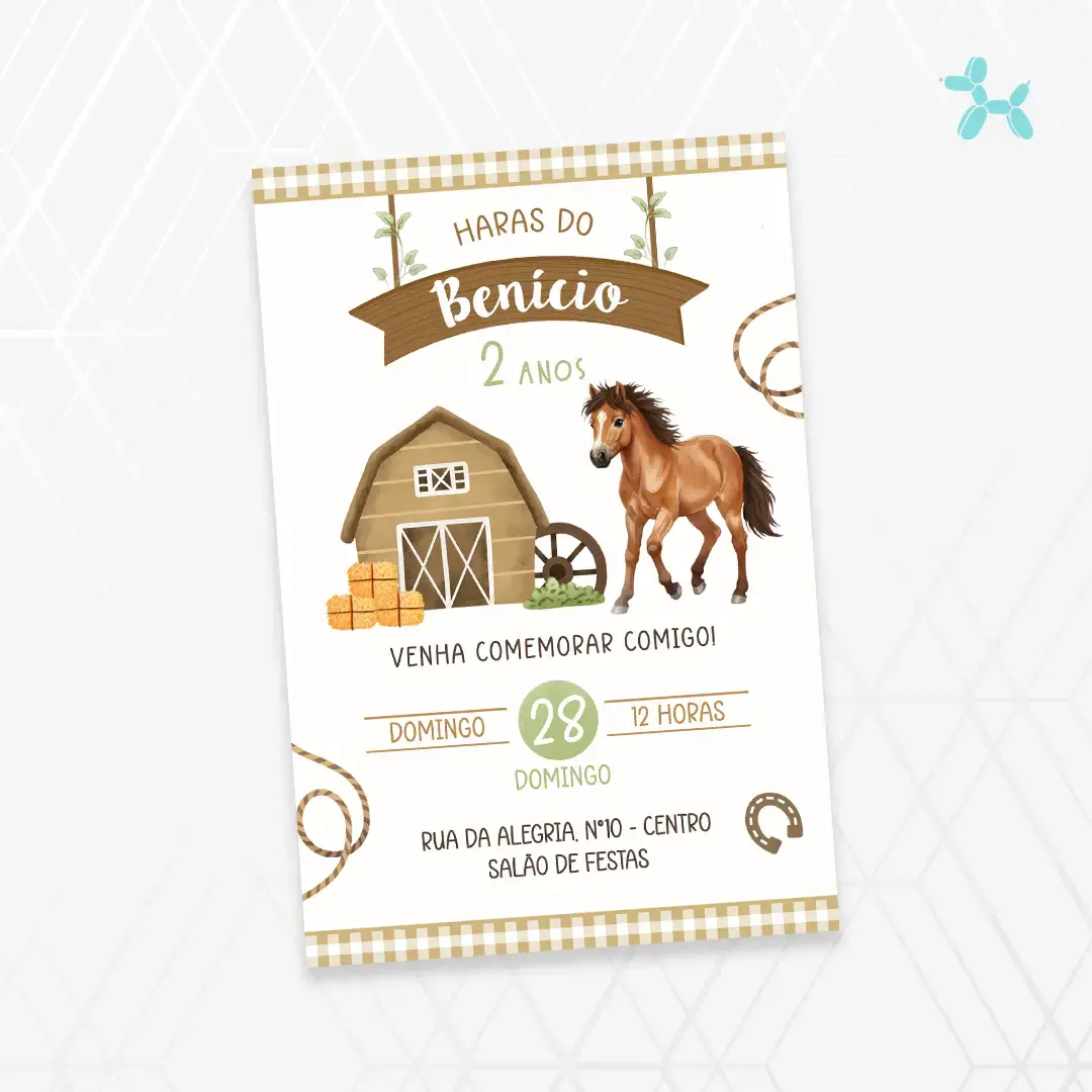Convite Digital Haras Cavalo