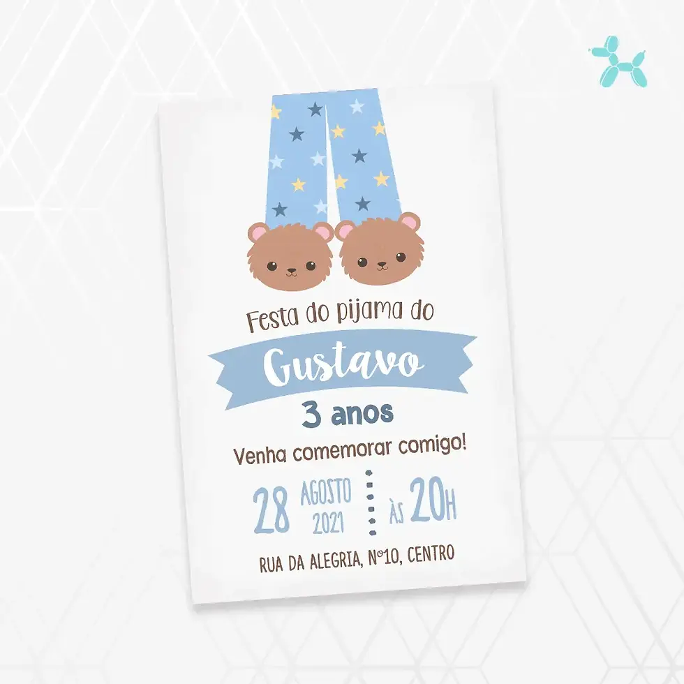 Convite Digital Festa do Pijama