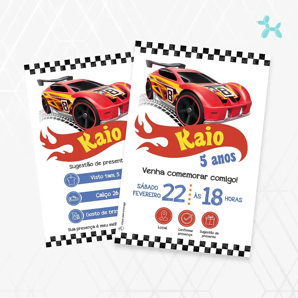 Miniatura: Convite Interativo Hot Wheels