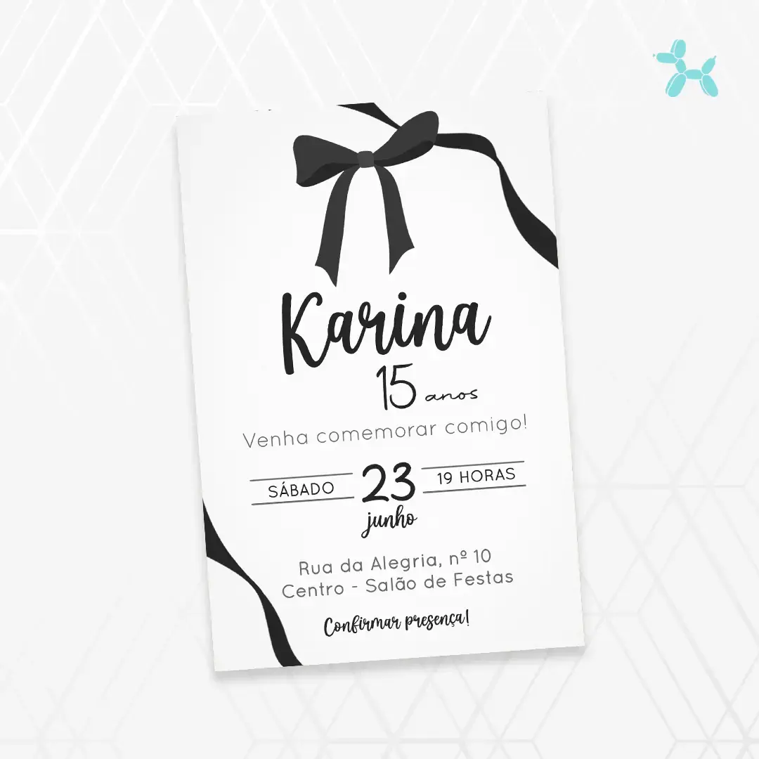 Convite Digital Adulto Feminino/ 15 Anos