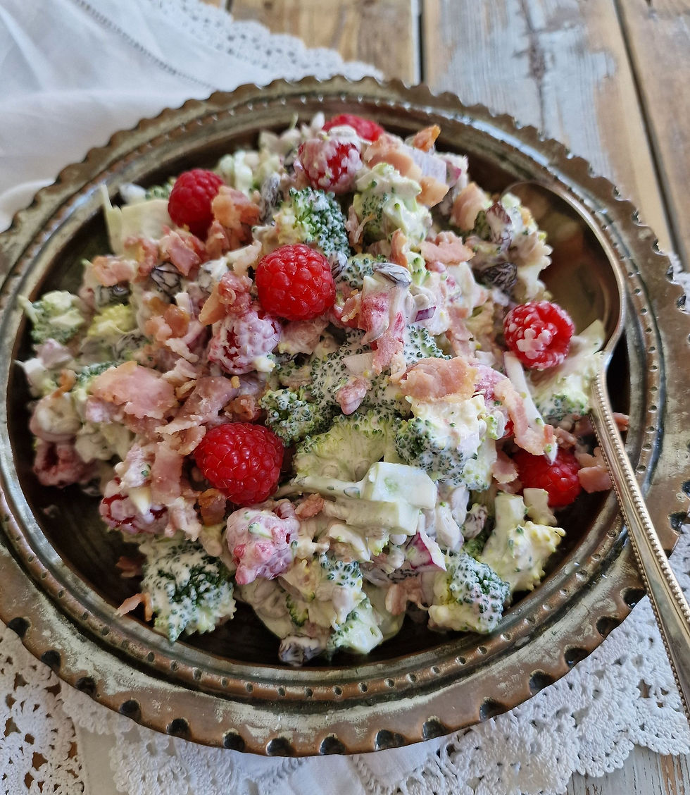 Brokkolisalat is hugely popular in Norway with its unusual combination of flavours