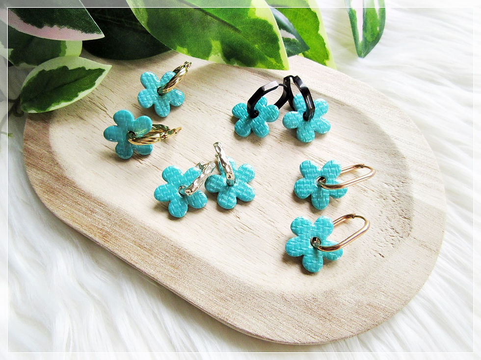 Miniature : Pampilles " Zoé " / bleu vert nacré métalisé / Texturé