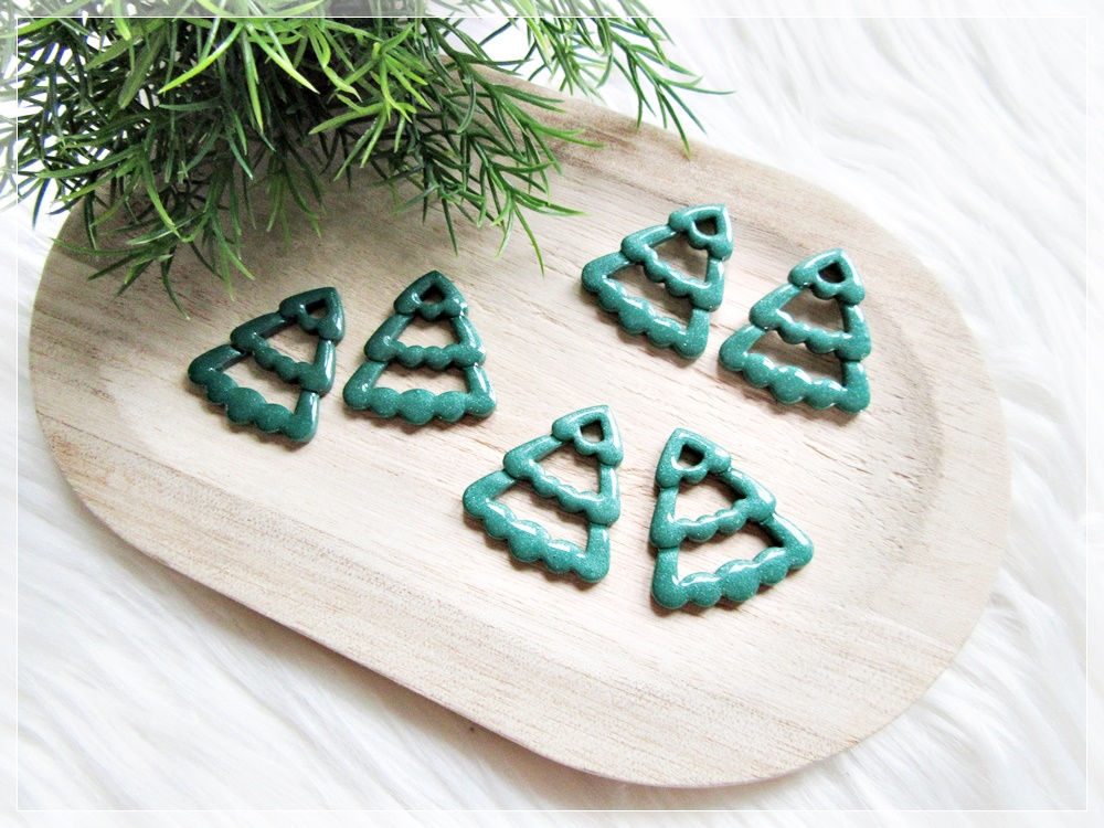 Pampilles " Sapin découpé " / vert sapin nacré / Uni