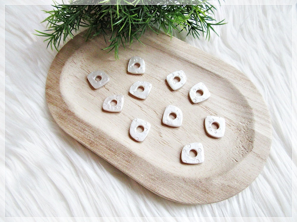 Pampilles " Bélina " / blanc nacré / Texturé