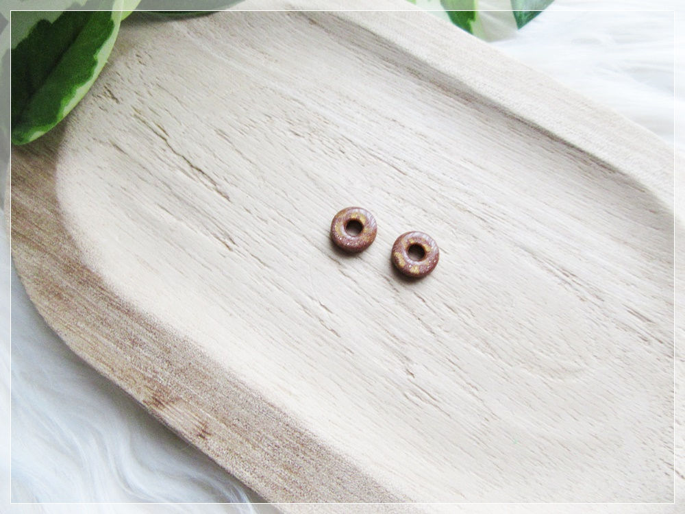 Pampilles " Lou "/ brun léopard doré nacré pailletté