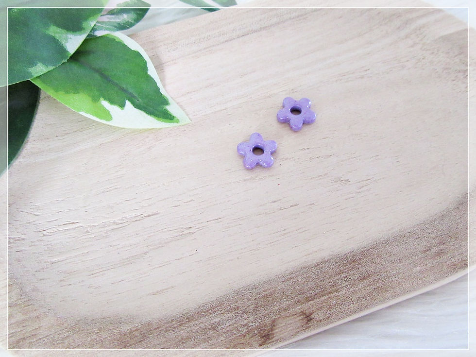 Miniature : Pampilles " Flora "/ lilas nacré pailleté