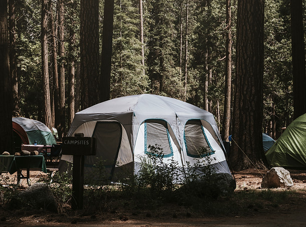 Tent camping in the woods