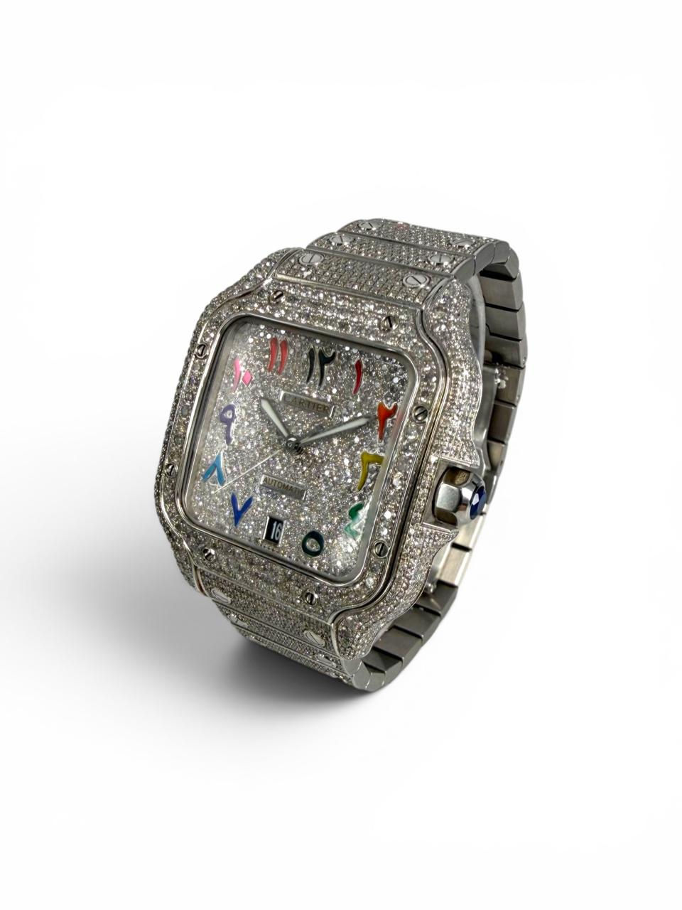 Thumbnail: ‘Iced’ Cartier Santos watch