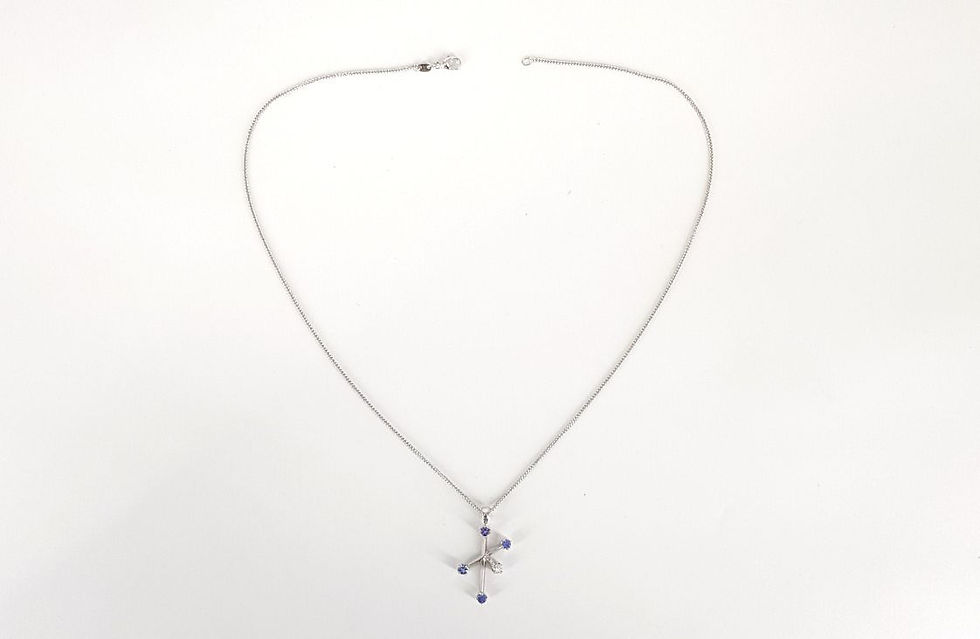 Thumbnail: 14CT WHITE GOLD SOUTHERN STAR CROSS NECKLACE