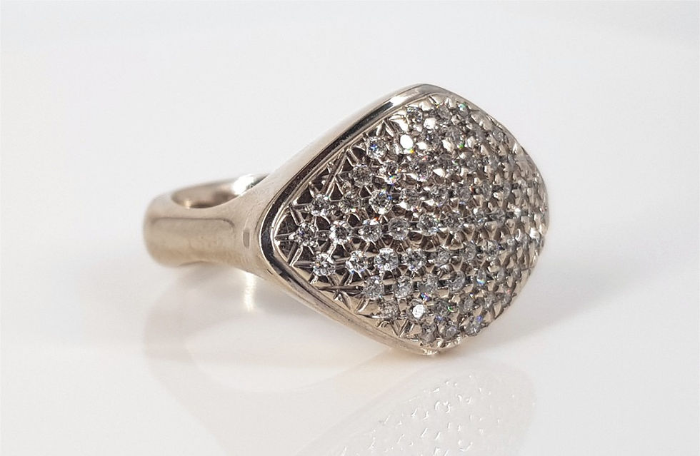 Thumbnail: 18CT WHITE GOLD, PAVE DIAMOND RING