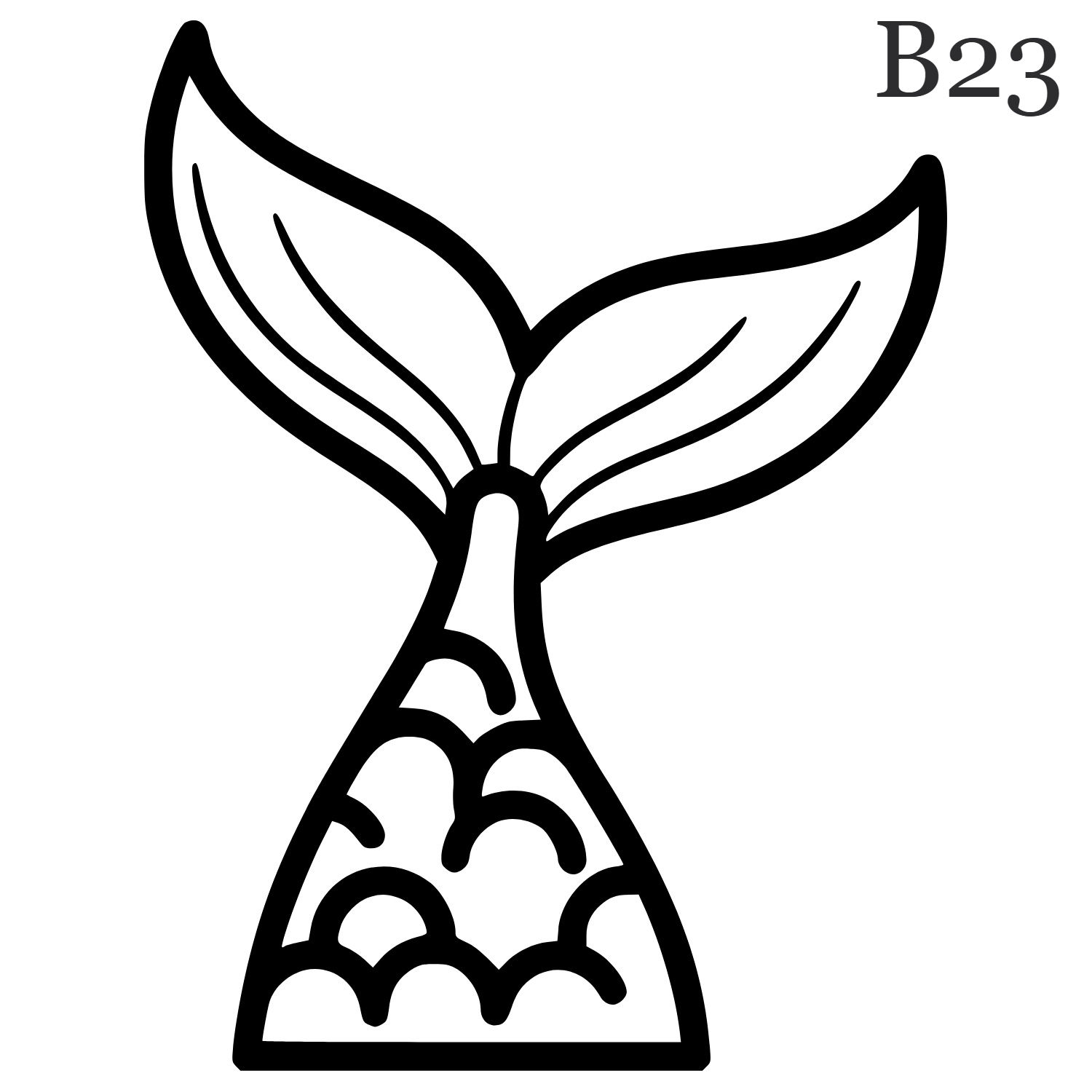 B23 Mermaid Tail Jagua Gel Temporary Tattoo