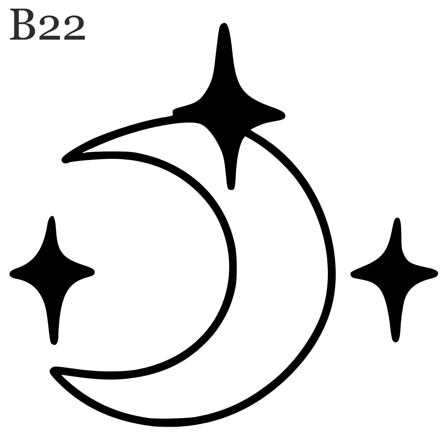B22 Moon & Stars Jagua Gel Temporary Tattoo