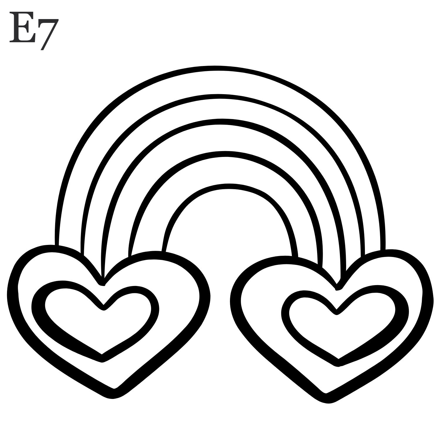 E7 Rainbow with Hearts Jagua Gel Temporary Tattoo