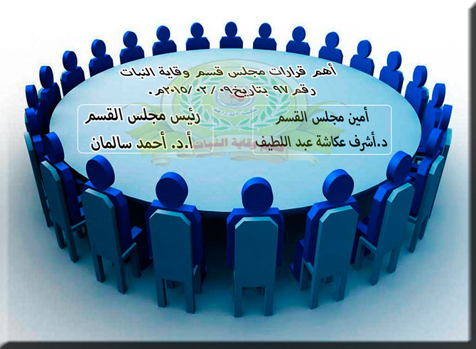 أهم قرارات مجلس قسم وقاية النبات( رقم 97)