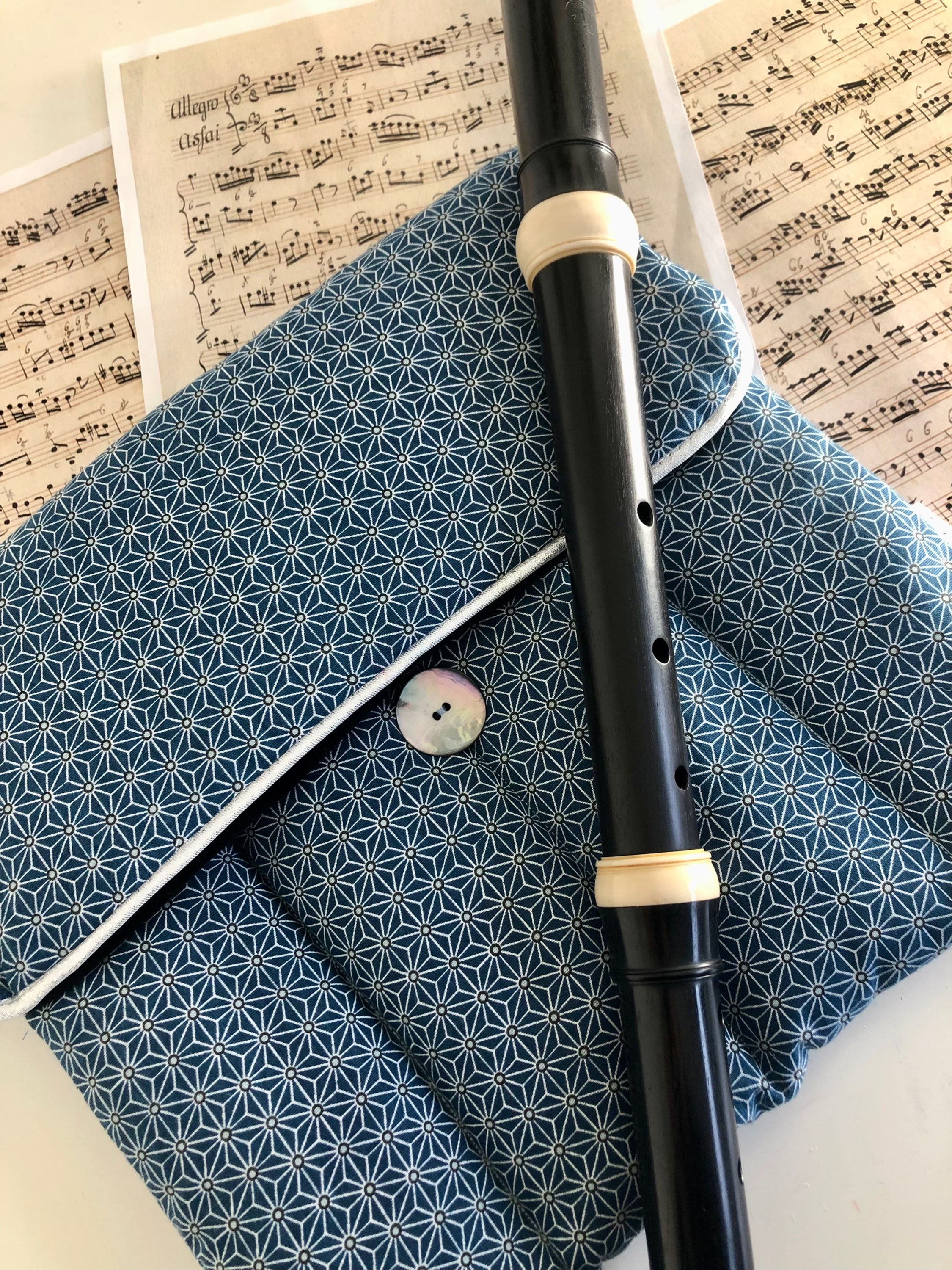 Housse 4 compartiments pour traverso - modèle "SYMPHONIE " - rabat droit