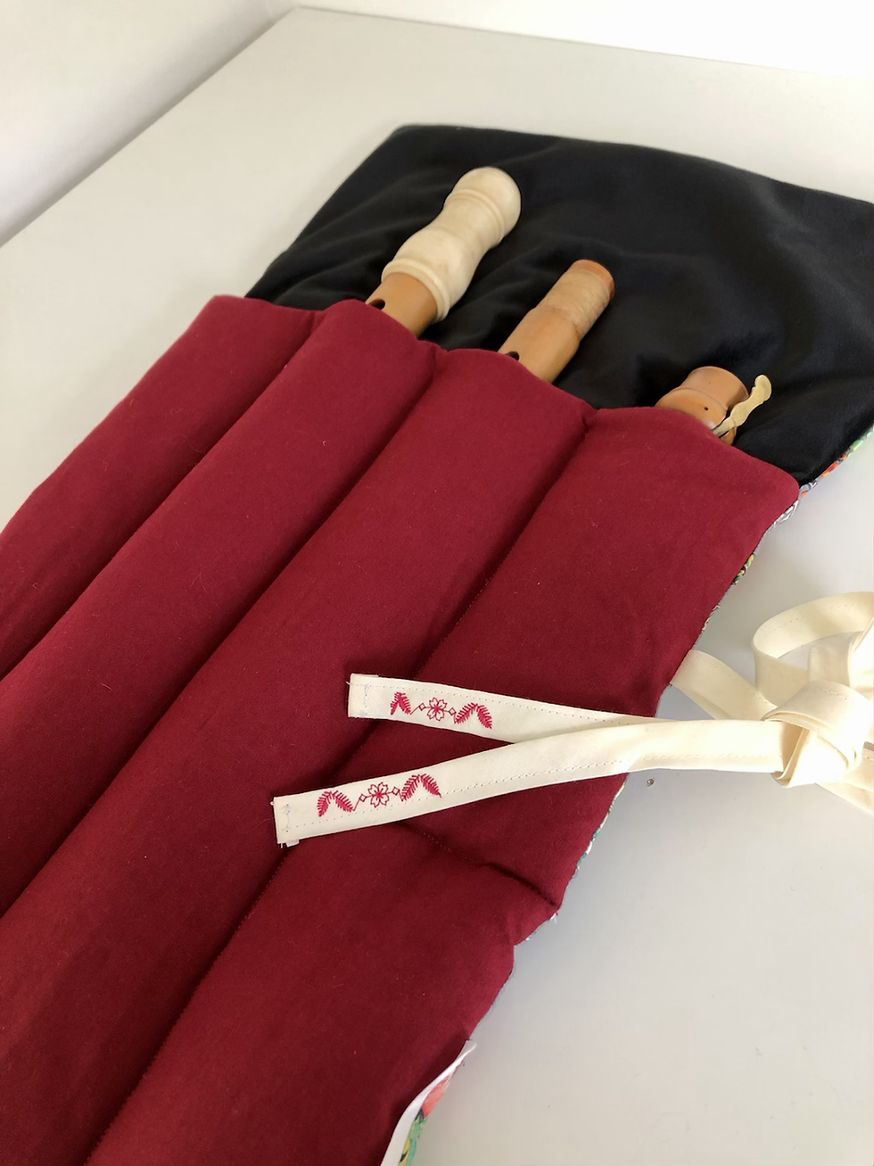 Miniature : Housse pour flûte baroque Hotteterre /  Baroque flute roll soft case