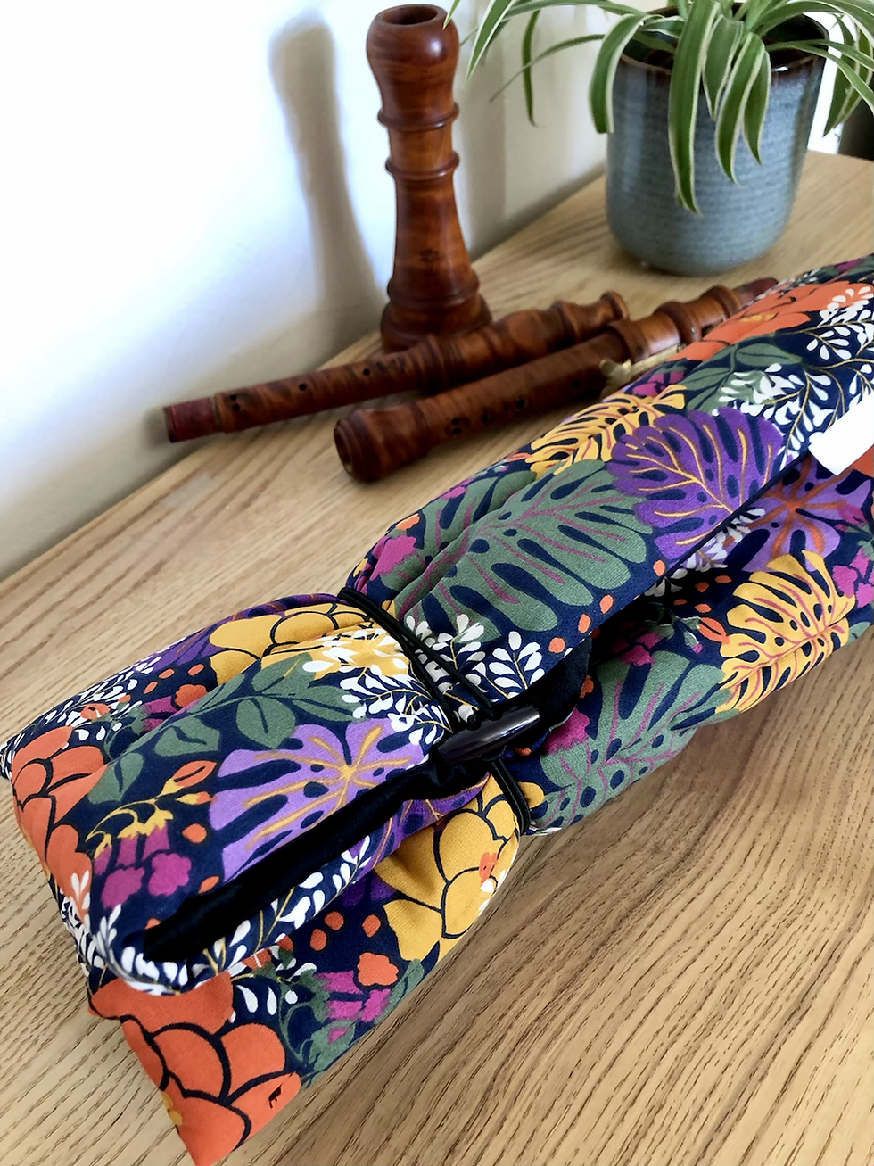 Miniature : Housse double pour hautbois baroque /  Baroque oboe double roll soft case