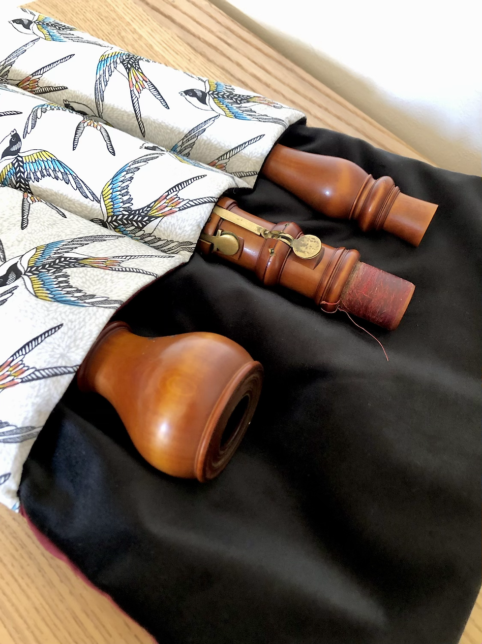 Thumbnail: Housse pour hautbois baroque / Baroque oboe roll soft case