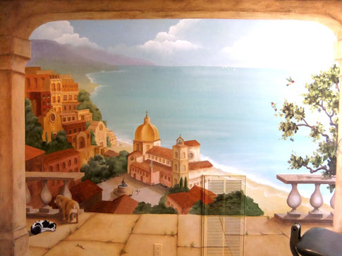Mural of client’s home town for gym-2