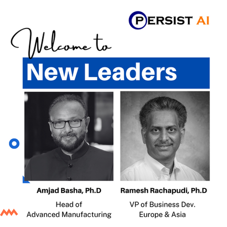Persist AI Welcomes Dr. Amjad Basha Mohammad and Dr. Ramesh Rachapudi to Expand Computational Modeling and Product Development Capabilities