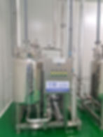 Jacketed Hot Water Equipment connected in a factory