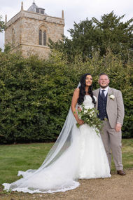 dodford manor wedding photography in front of church