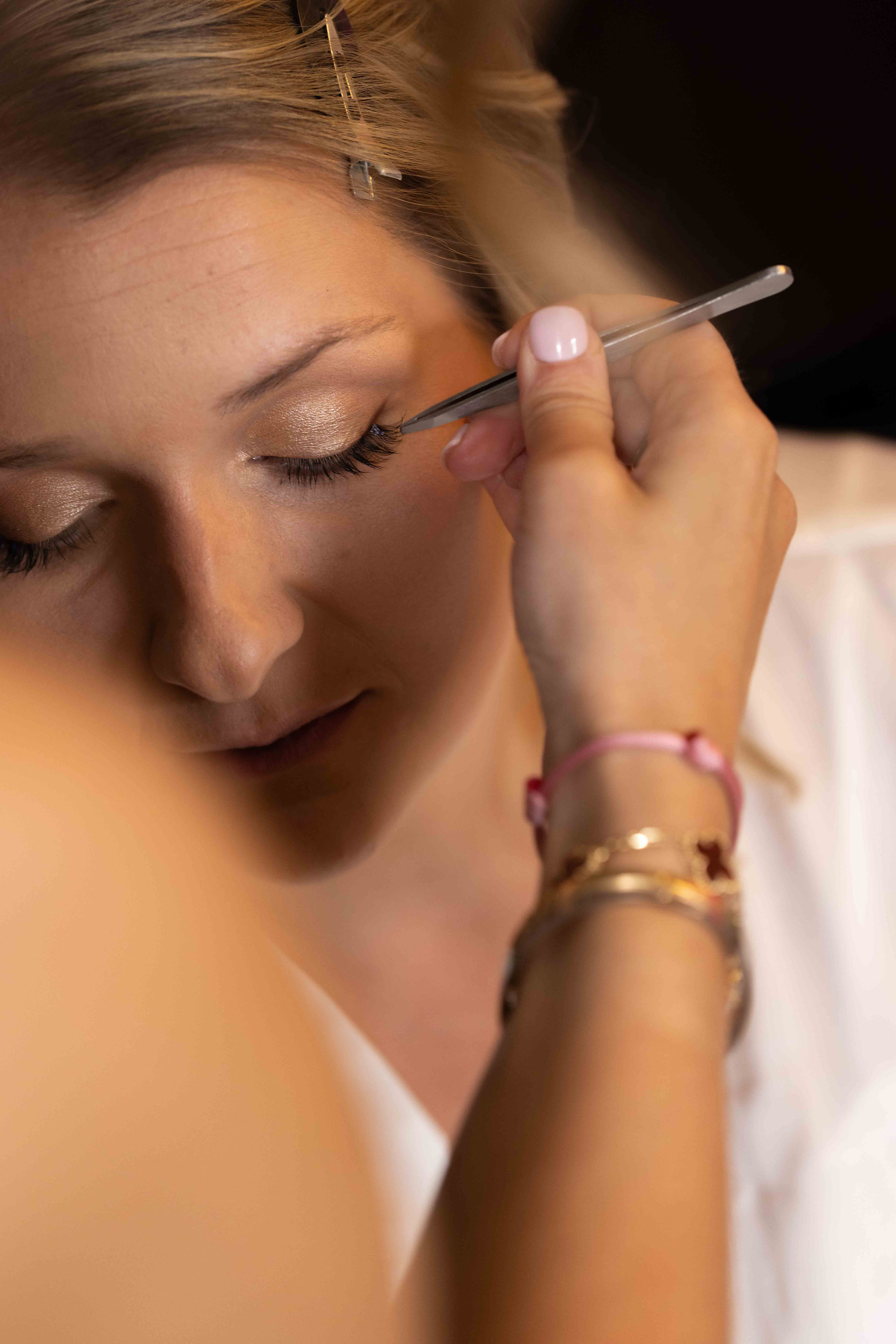 make up being doing for bride photographed by james ball weddings
