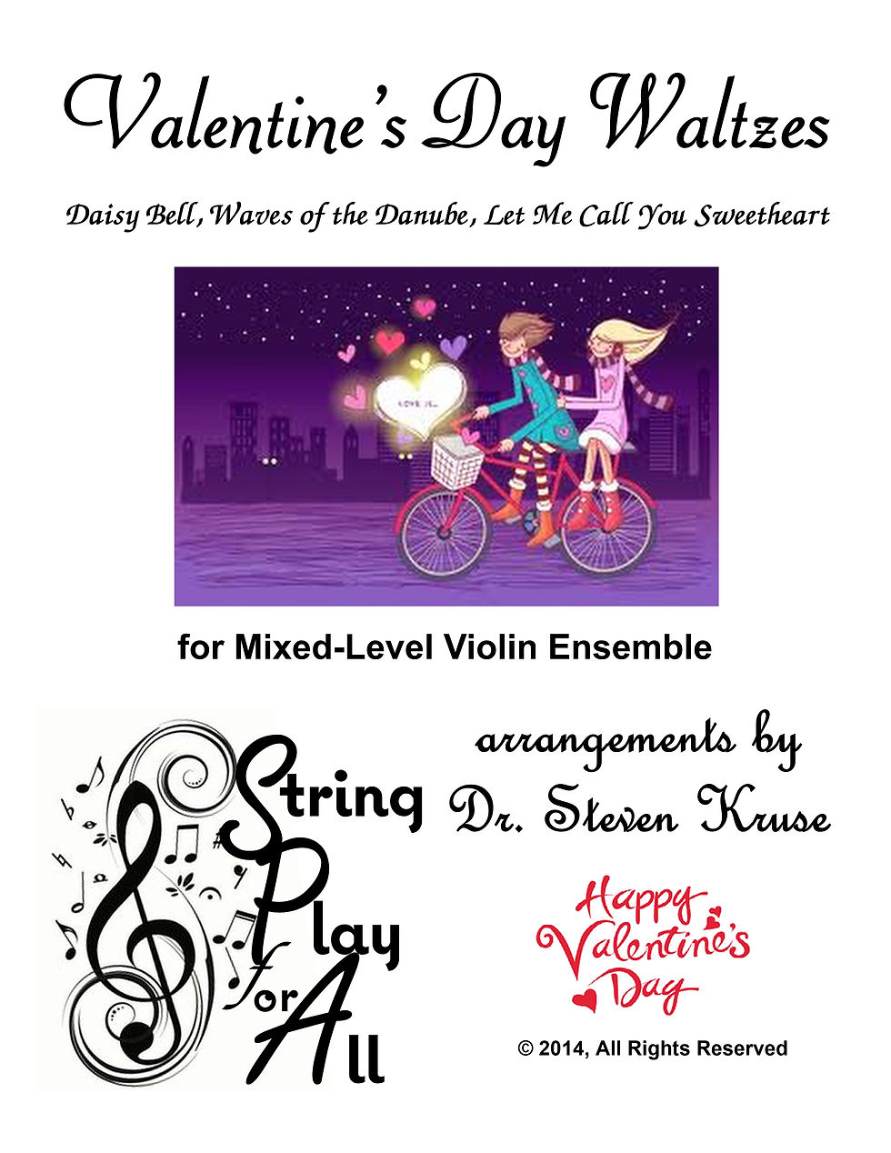 Valentine's Day Waltzes for Mixed-Level Violin Ensemble