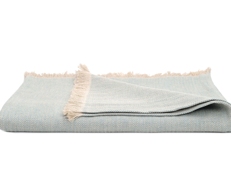 Thumbnail: Herringbone Sage Green Linen Plaid