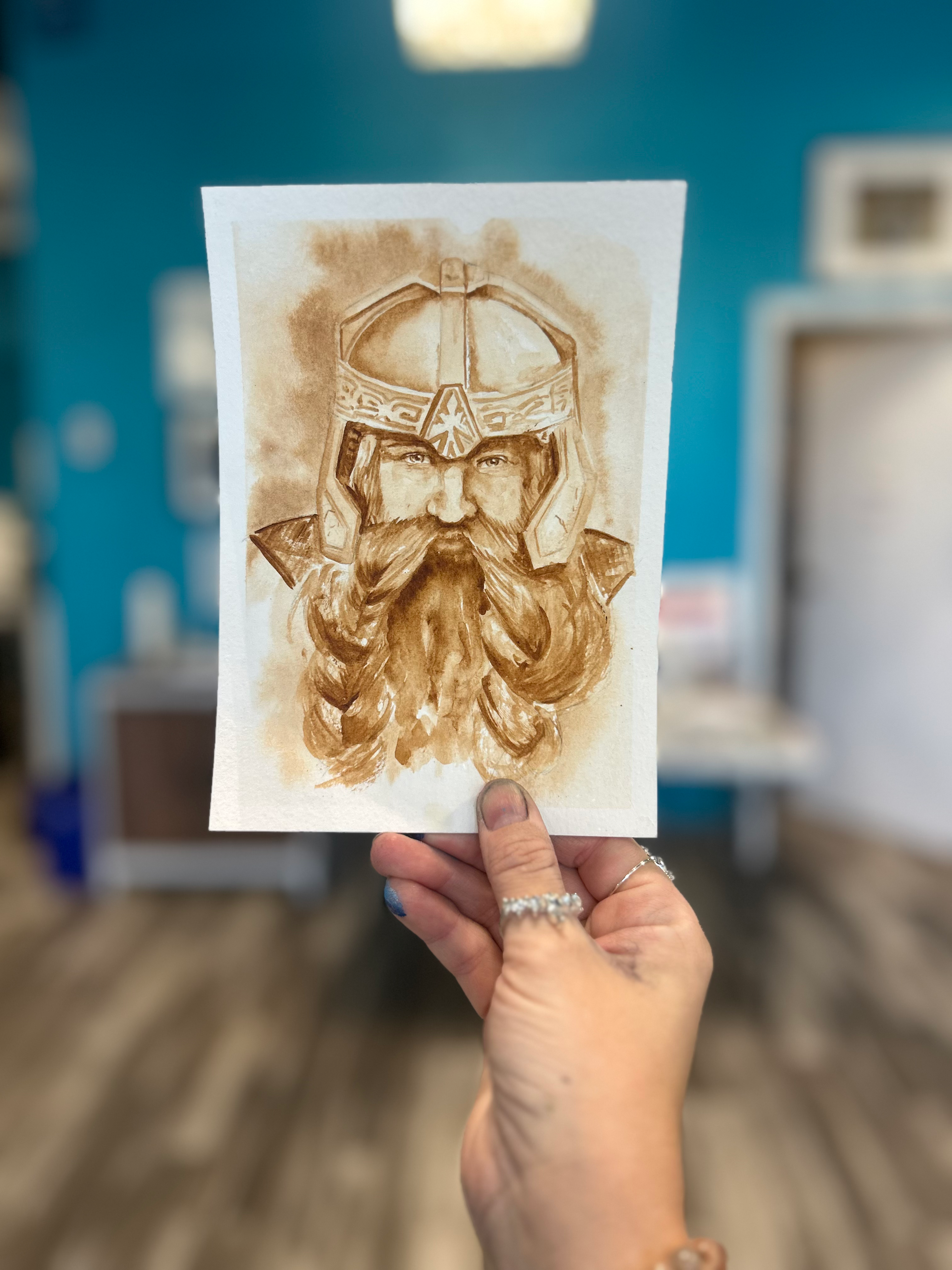 Gimli 5X7 Monochromatic Watercolour