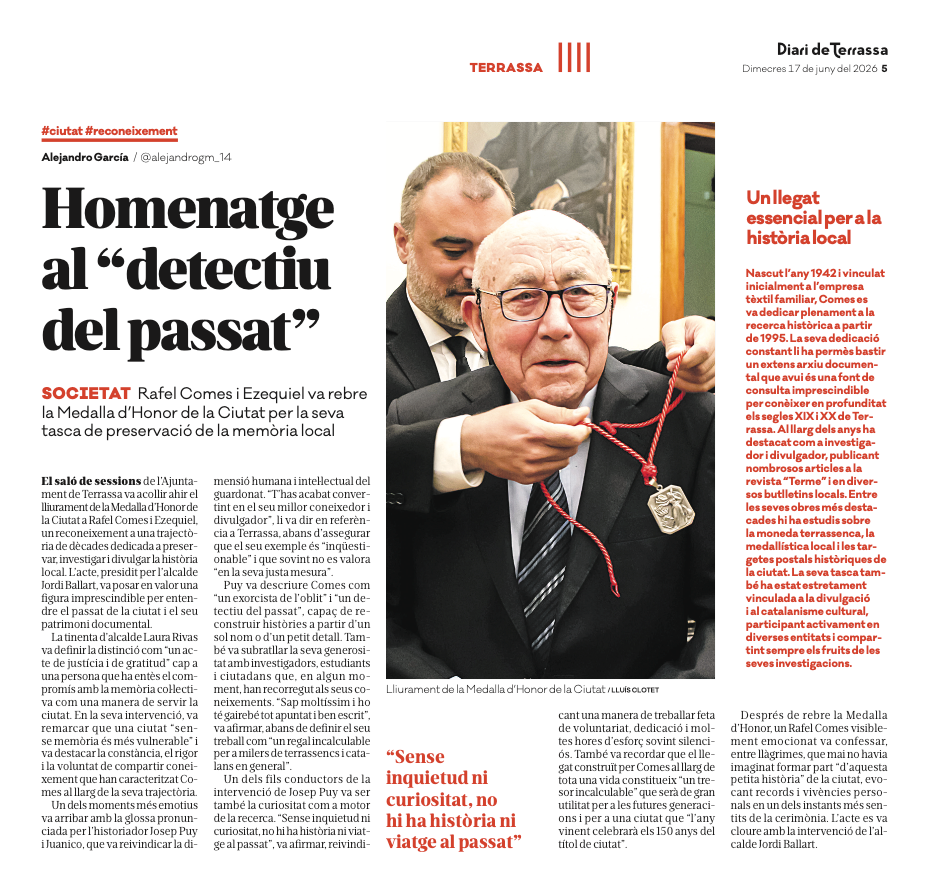 Homenatge al “detectiu del passat”