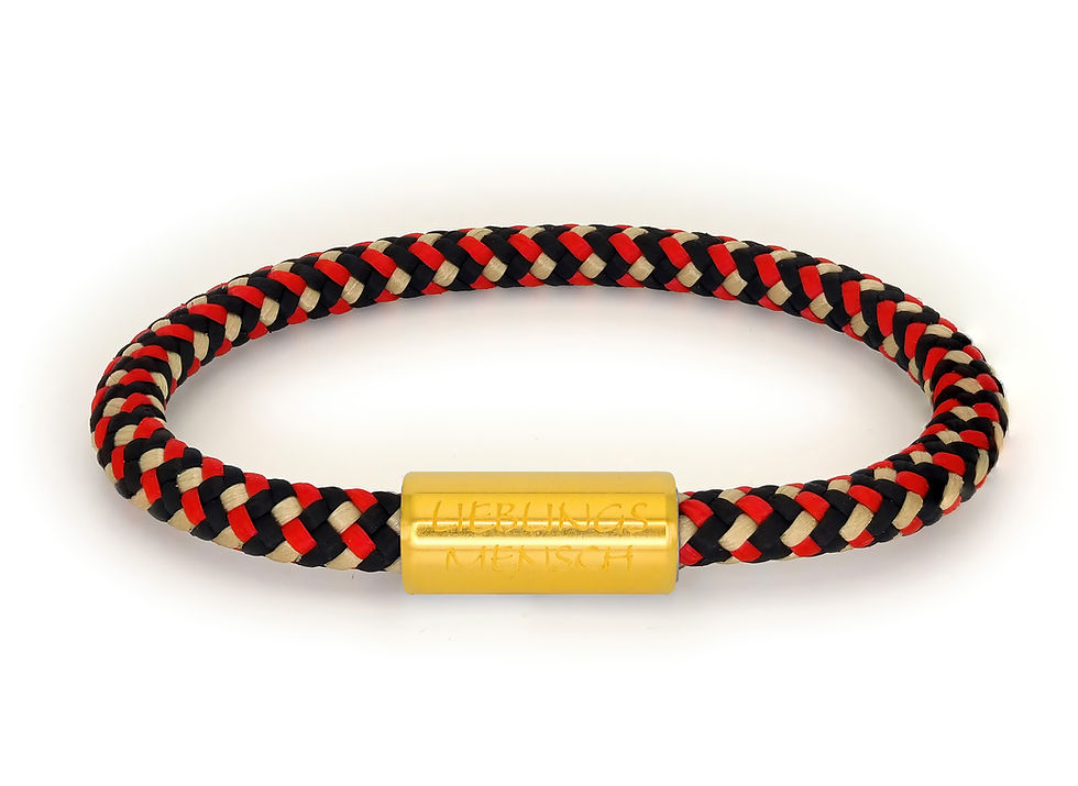 "Streunthal" schwarz rot beige "Lieblingsmensch" GOLD