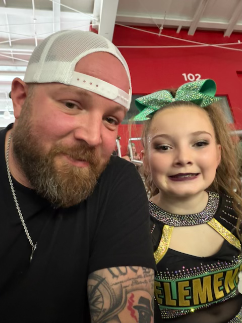 Jerry and daughter Madelynn, 11, on Youth Level 1, Xenon, at Element Elite.