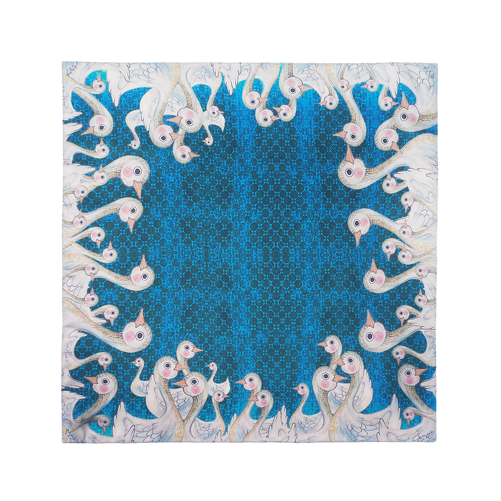 Blue Mariez Duck Scarf