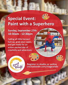 Paint with a Superhero at Crock A Doodle!