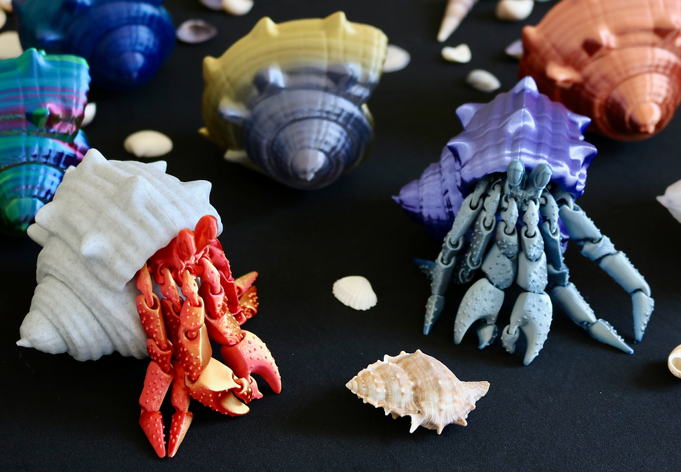 縮圖：Hermit Crab Action Figure - Flexible and posable - Complete with a Shell Home