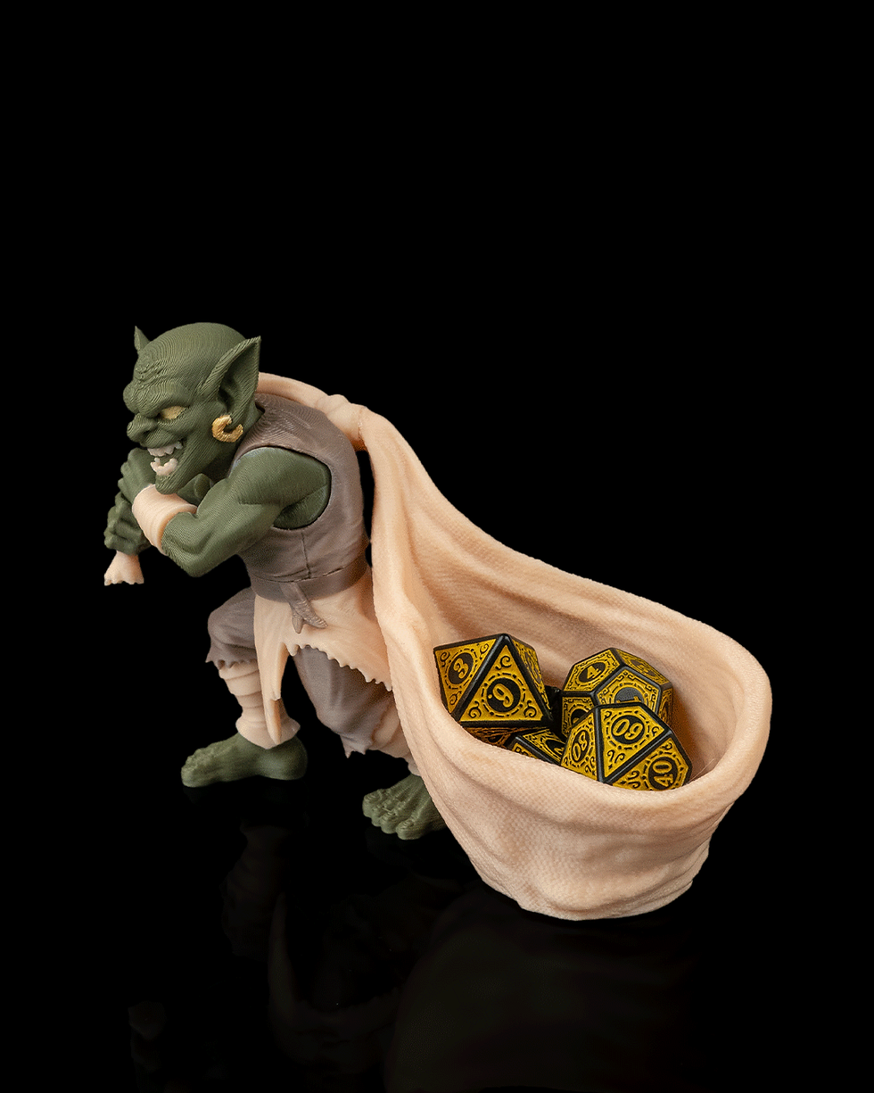 الصورة المصغرة: Troll’s Loot Dice Holder – RPG Dice Bag Sculpture Table Top Gaming Dice Storage