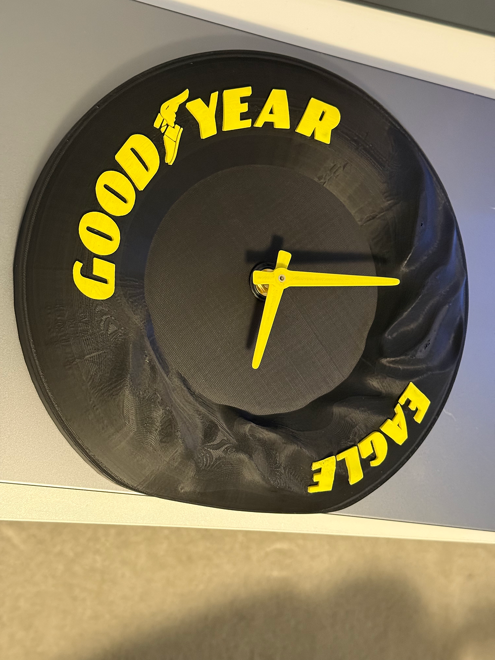 Thumbnail: Dragster Tire Clock – Wrinkled Slick Launch Design Desktop or Wall Clock