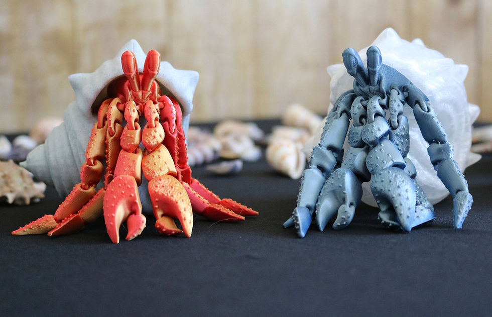 Thumbnail: Hermit Crab Action Figure - Flexible and posable - Complete with a Shell Home