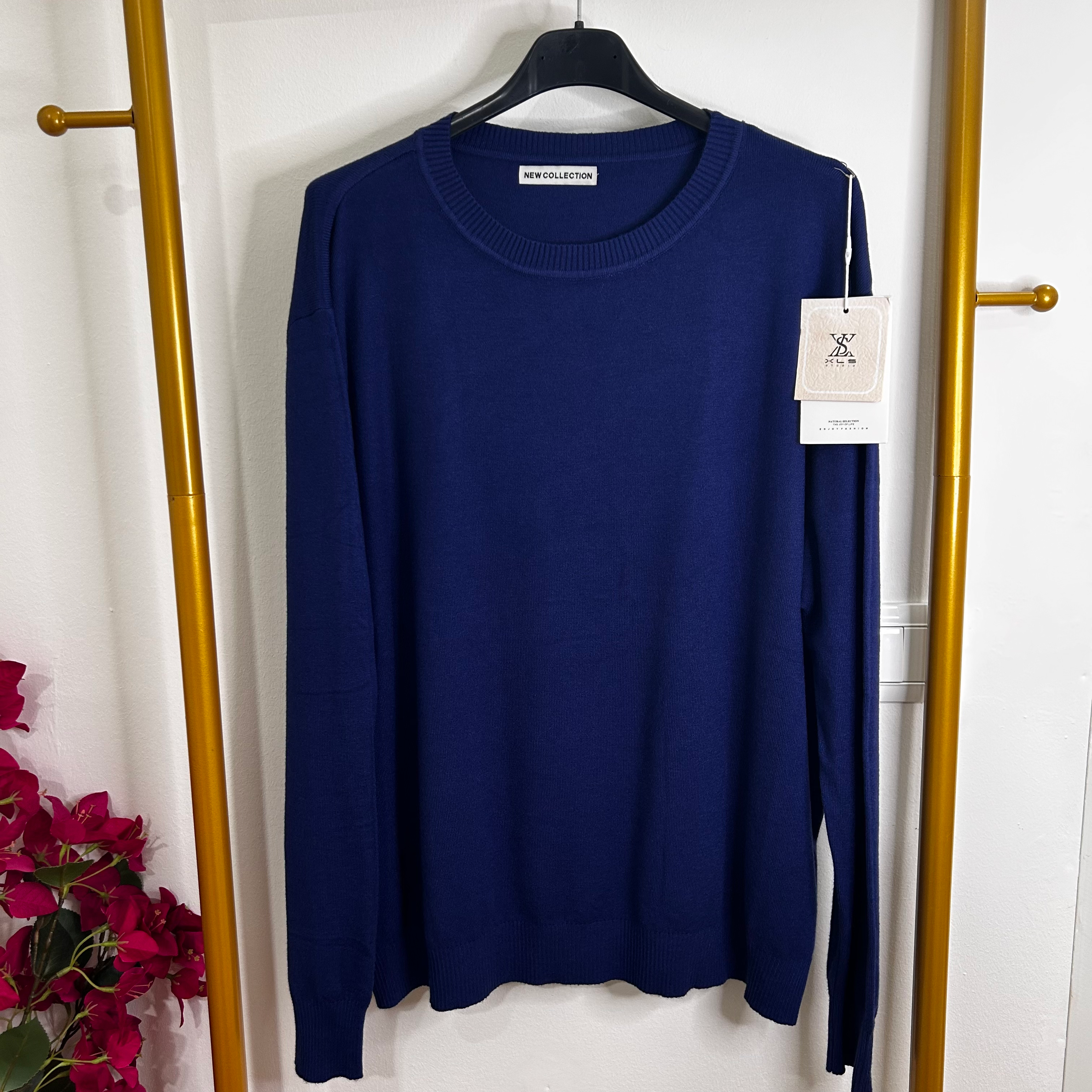 Maglione girocollo blu