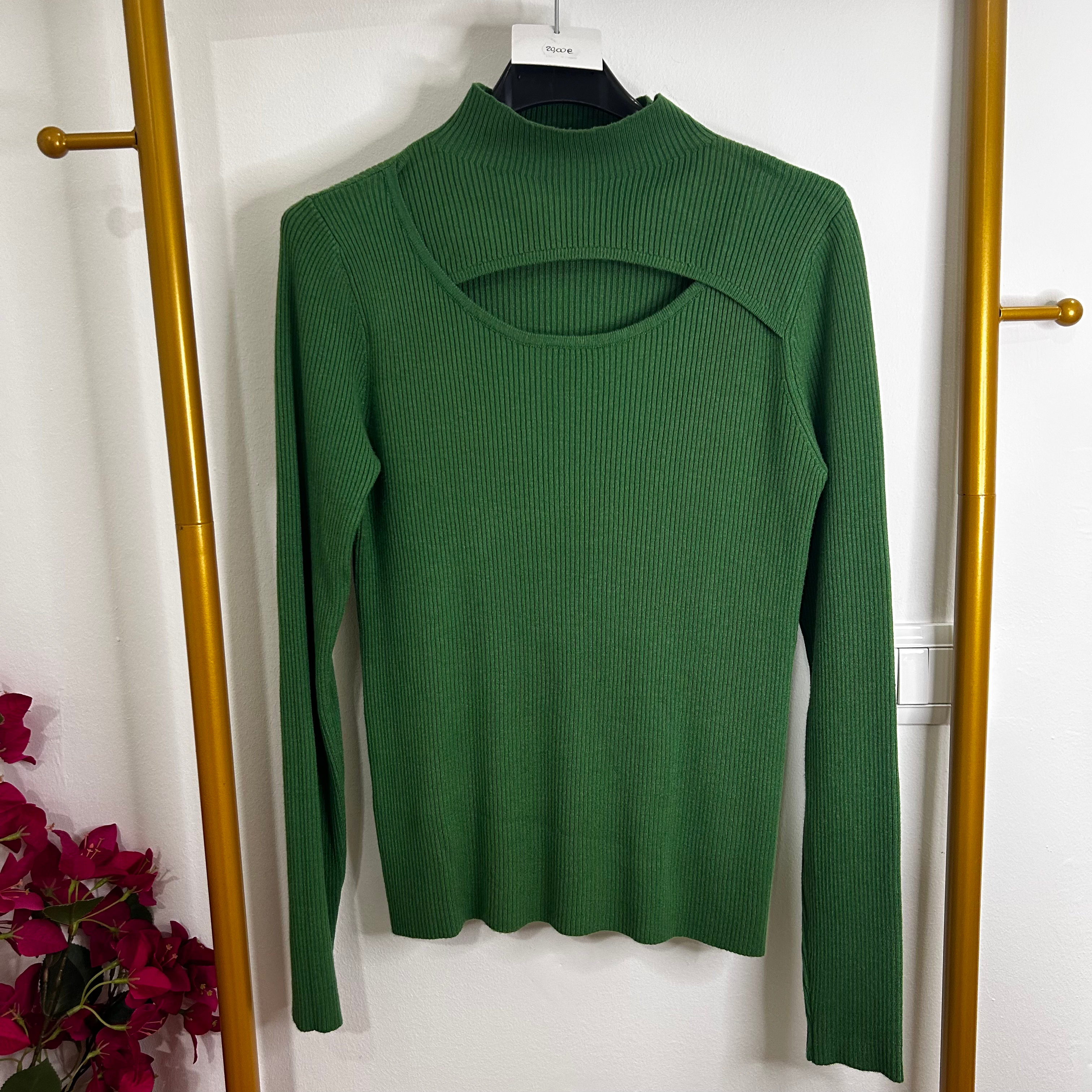 Maglione girocollo verde