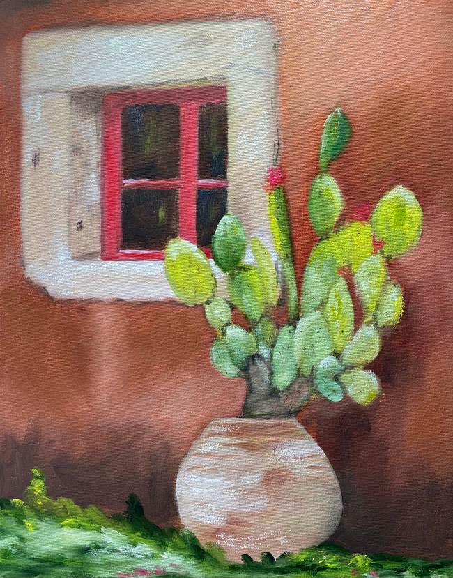 Cacti Against an Adobe