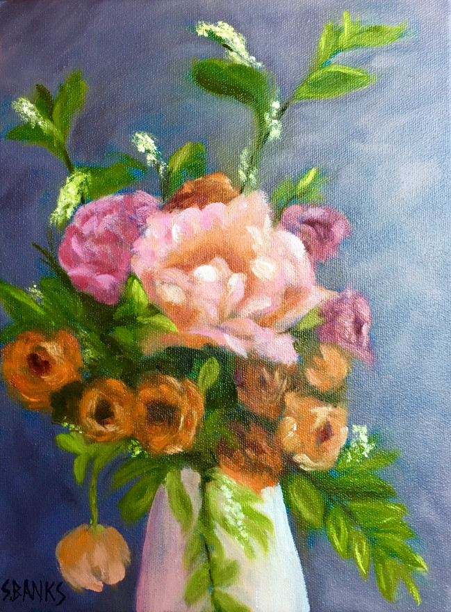 Peonies And Ranunculus In A Vase