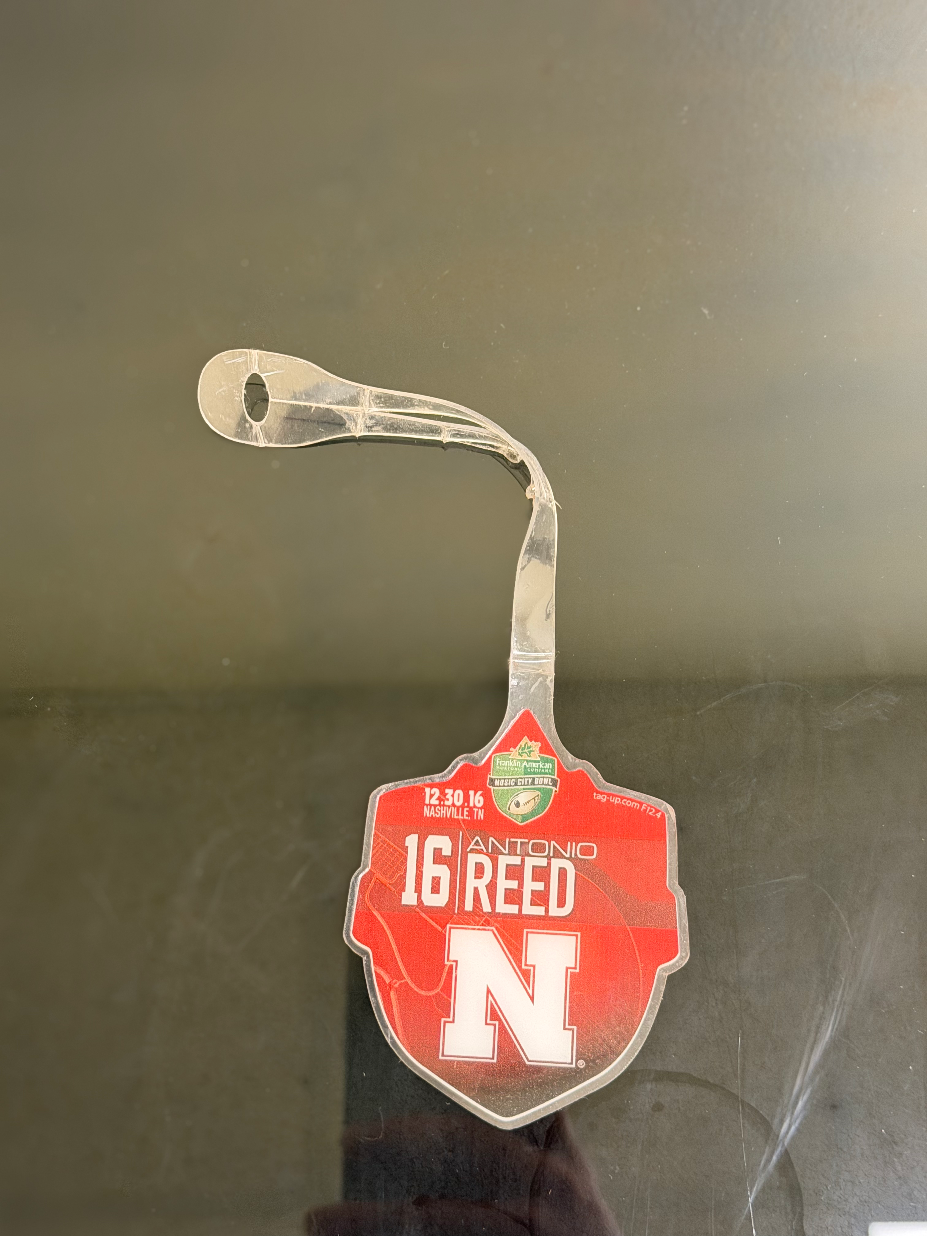 Antonio Reed Nebraska Cornhuskers 2016 Music City Bowl Bag Tag