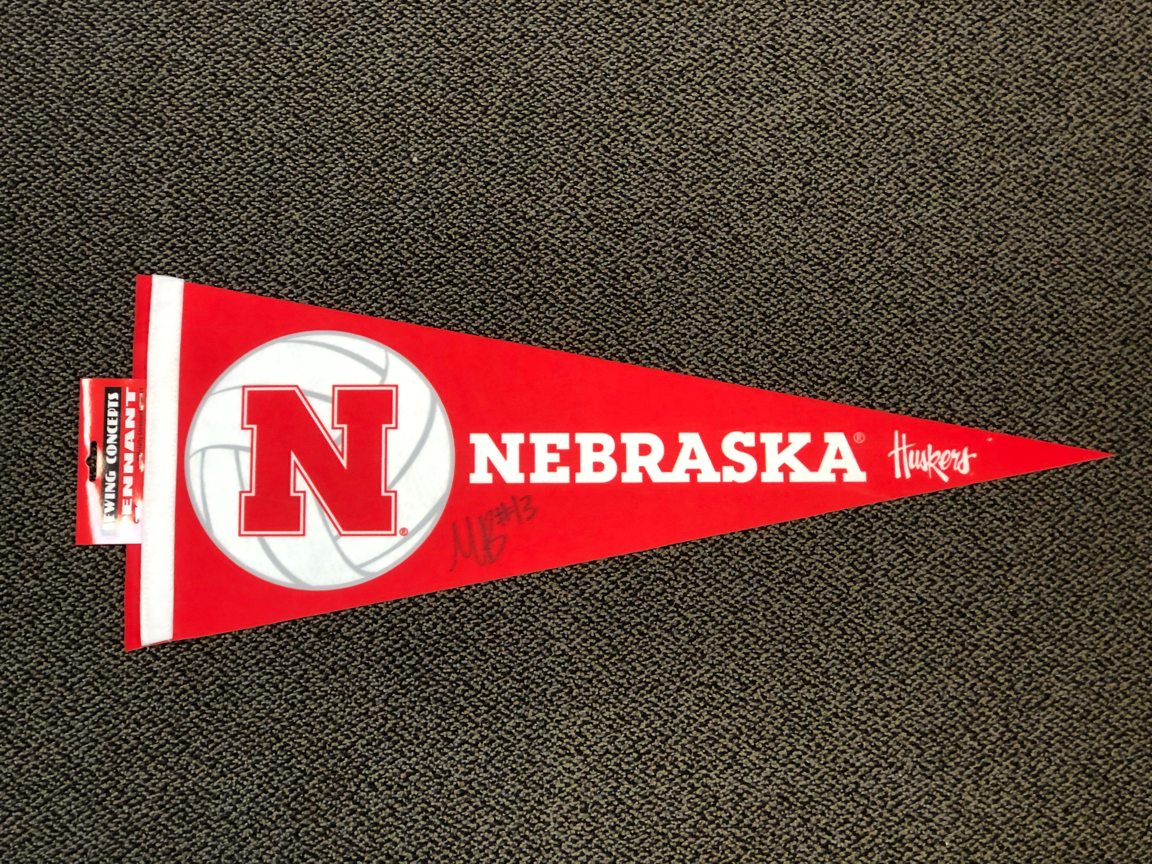 Merritt Beason Autographed Nebraska Volleyball Pennant
