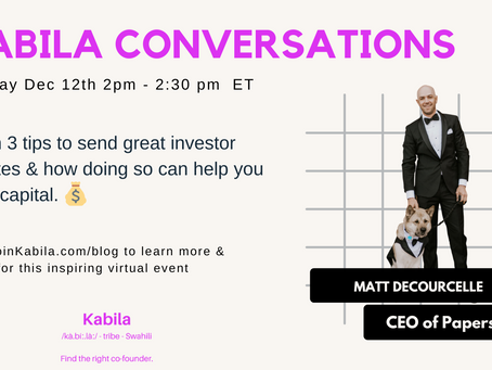Come learn 3 tips to send great investor updates from Paperstreet CEO Matt deCourcelle