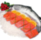 Six fresh salmon fillets arranged on ice next to a whole salmon, showcasing vibrant pink flesh, ideal for omega-3-rich meals that boost cognitive health.