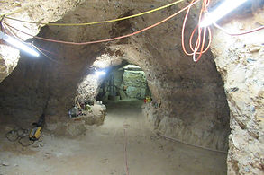 An excavator digging for sapphires