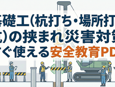 基礎工（杭打ち・場所打ち杭）の挟まれ災害対策｜すぐ使える安全教育PDF